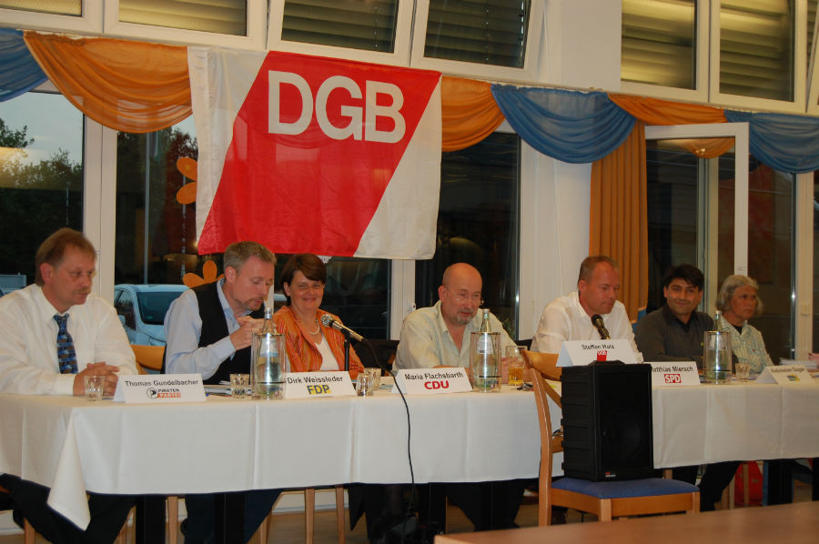 Das Podium beim DGB in Sehnde.