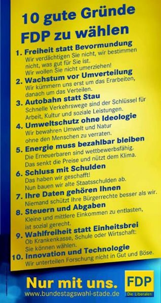 10 gute Gründe die FDP zu wählen